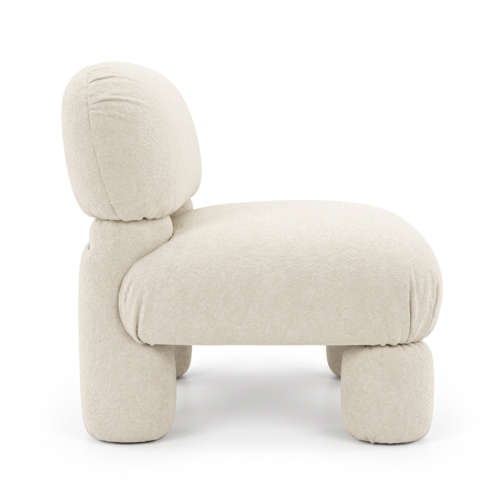 Tavio ivory lounge chair right side