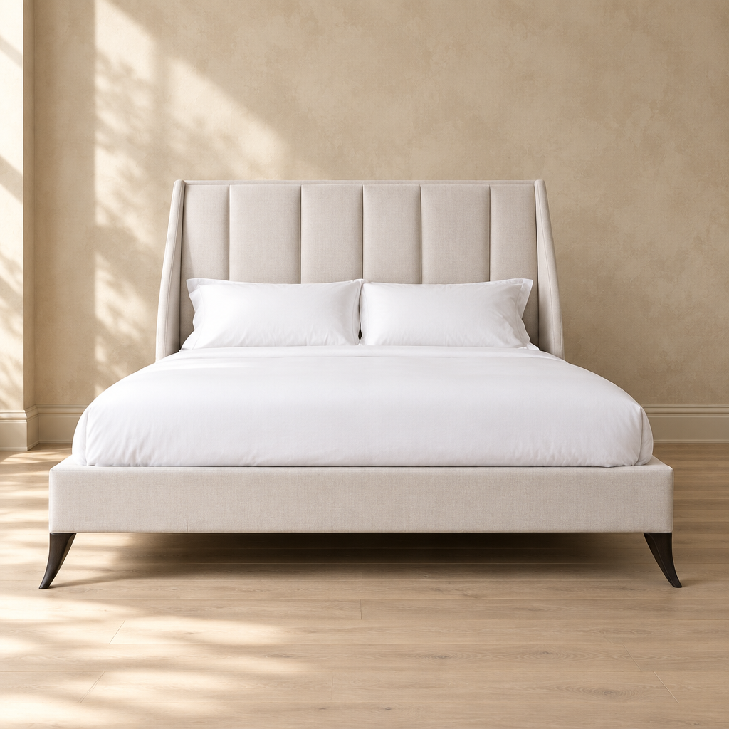 Orin cream upholstered bed