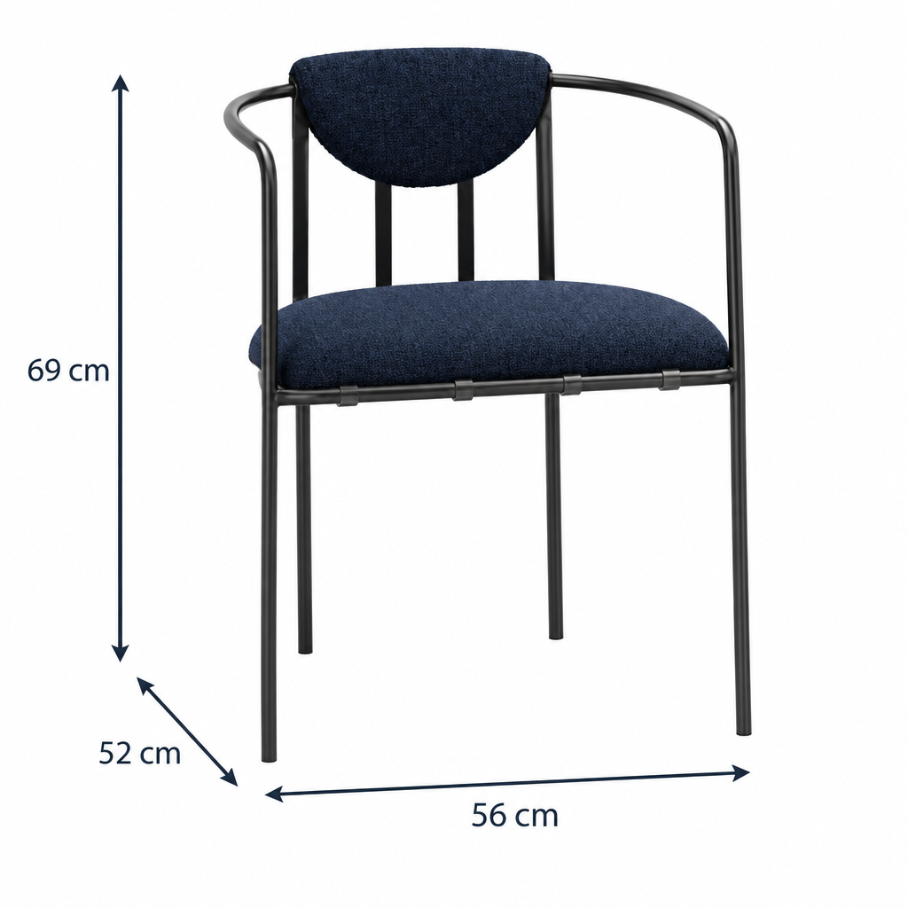 Orin armchair dimensions: width 56 cm, depth 52 cm, height 69 cm