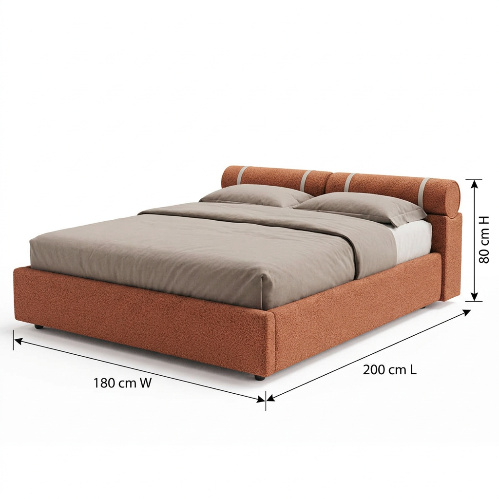 Aro bed dimensions 180 W by 200 L by 80 H cm