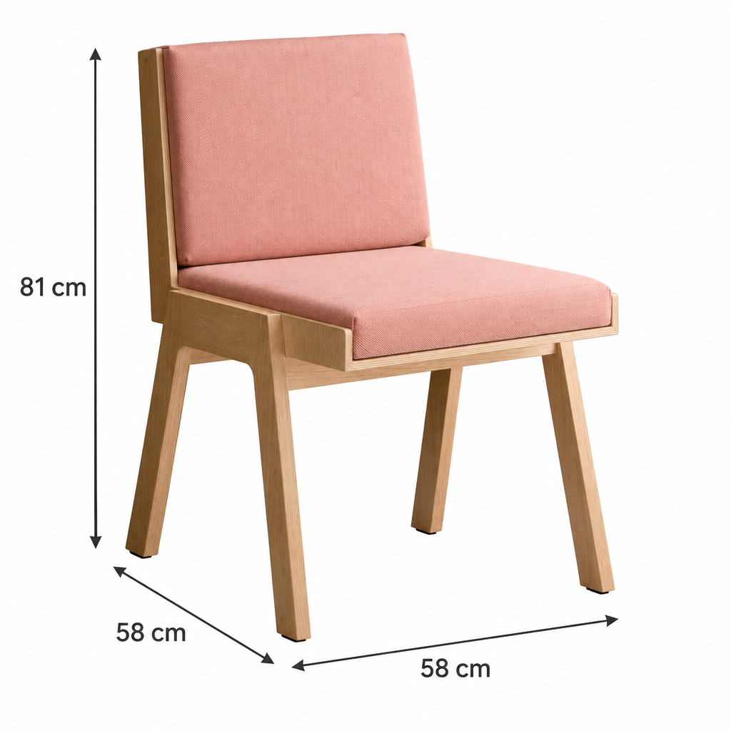 Rowan chair dimensions: width 58 cm, depth 58 cm, height 81 cm