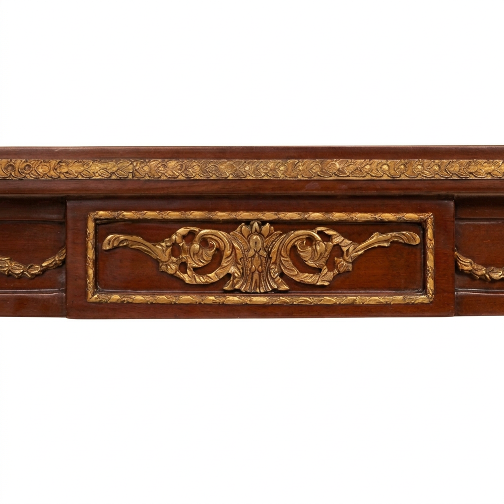 Valcour decorative central apron panel with antique-gold scrolling ornament