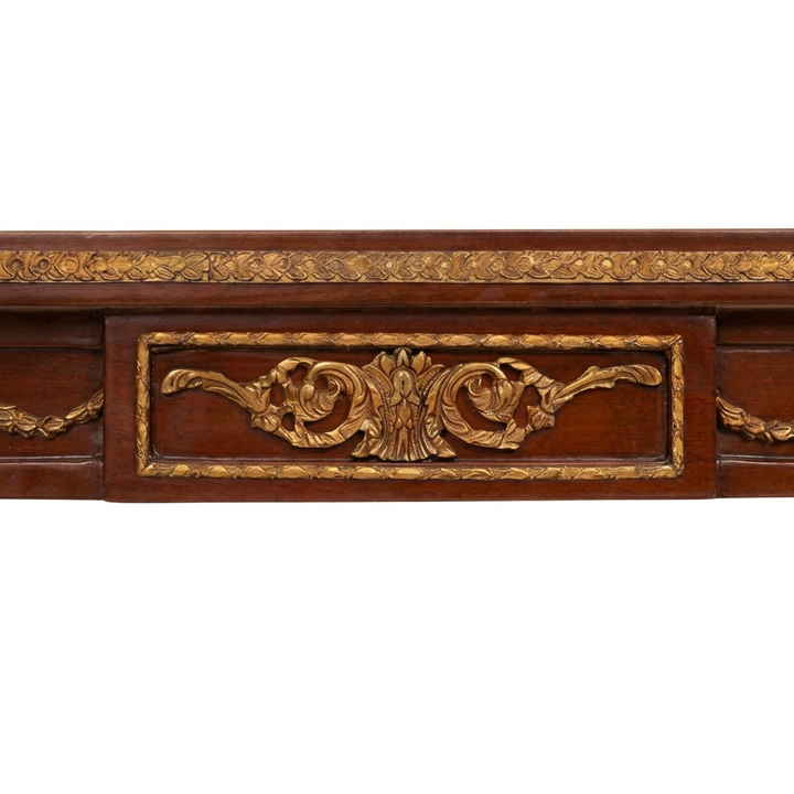 Valcour decorative central apron panel with antique-gold scrolling ornament
