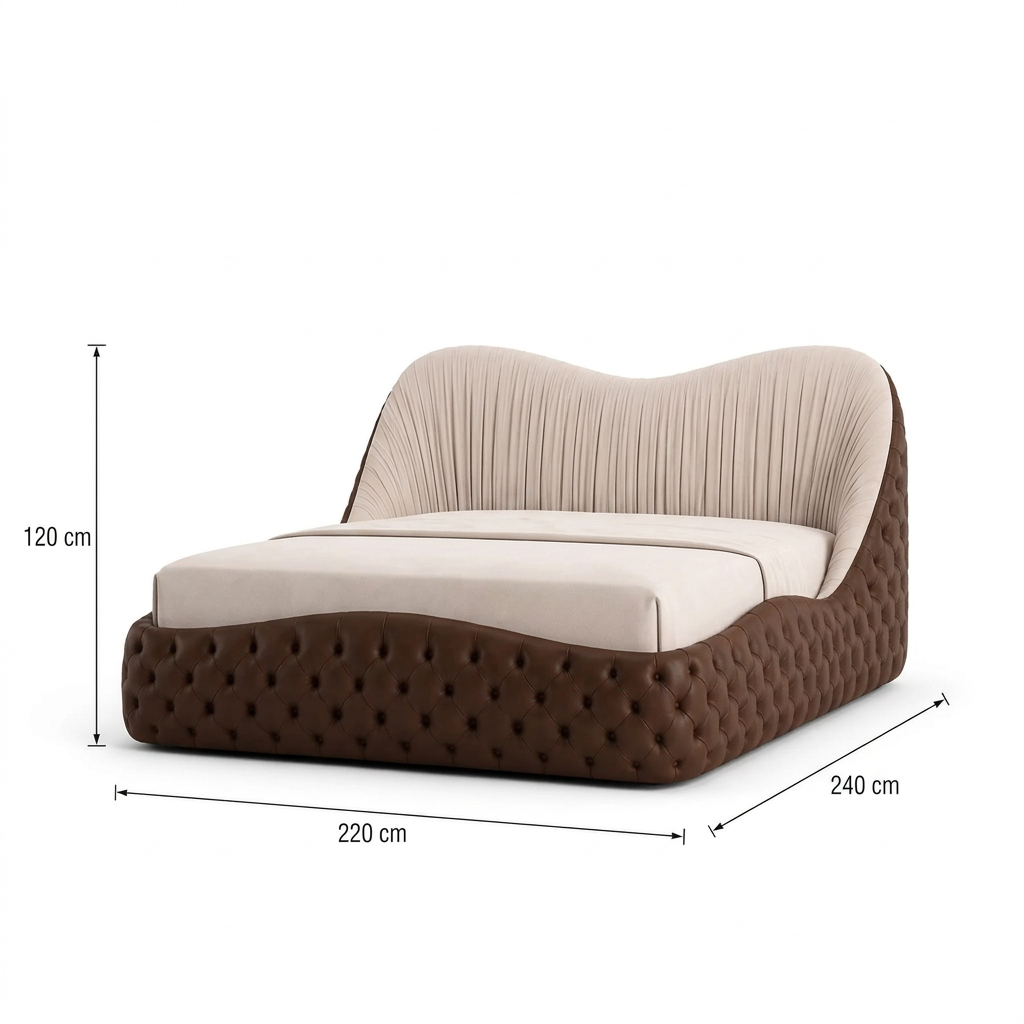 Bellavere bed dimensions 220 cm wide 240 cm deep 120 cm high