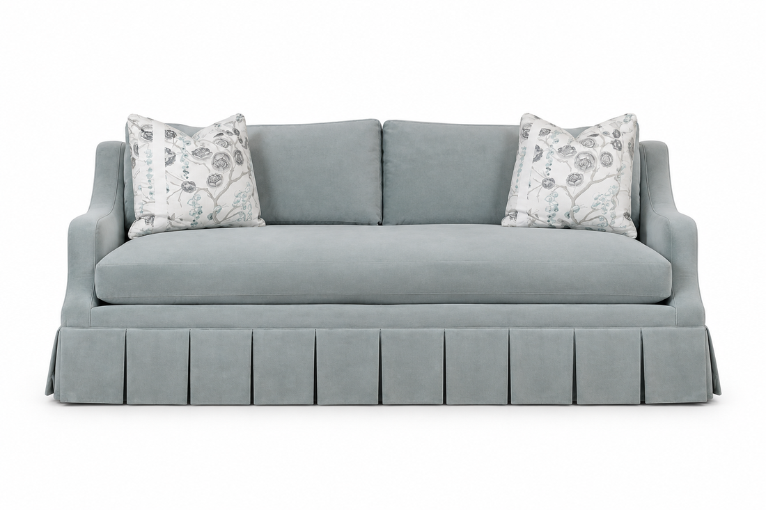 Abingdon Skirted Sofa front view
