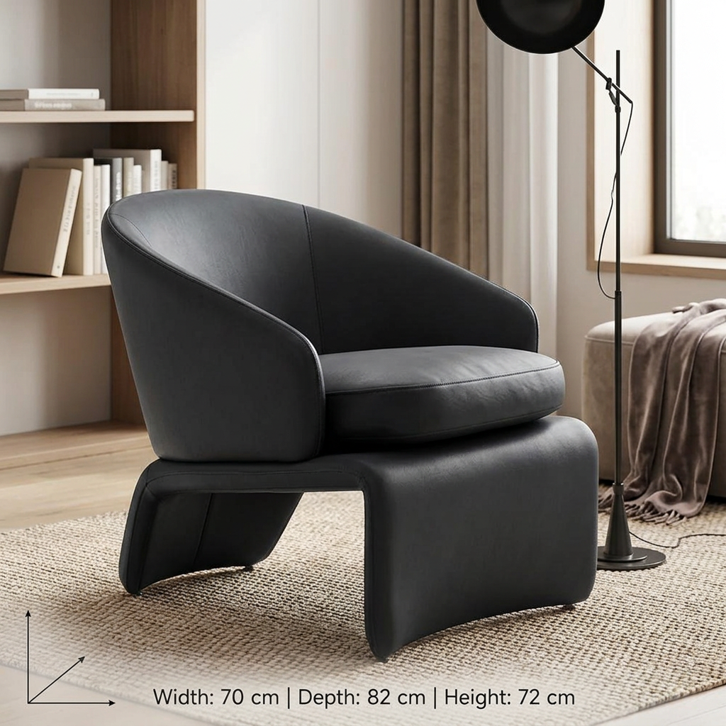 Darsen microfiber leather armchair styled in a contemporary reading room