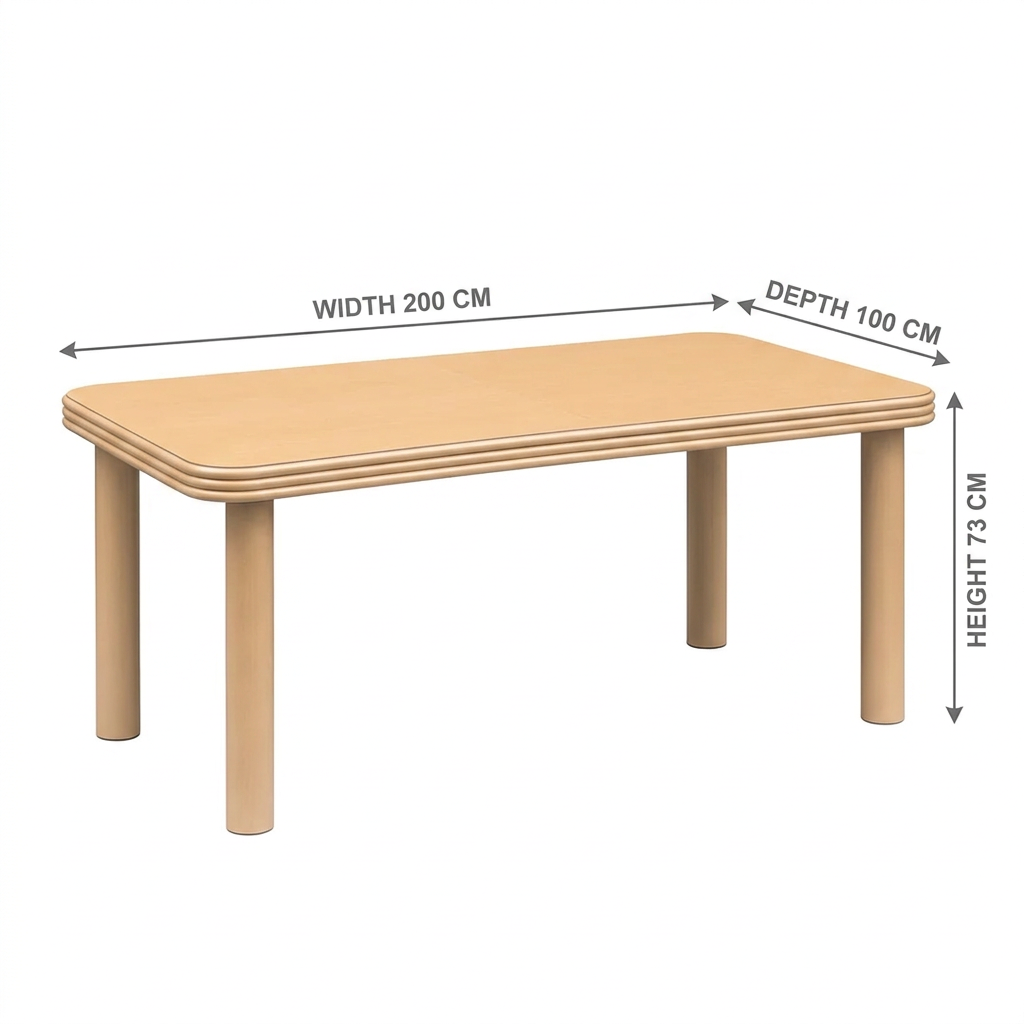 Maren dining table dimensions 200 cm width 100 cm depth 73 cm height