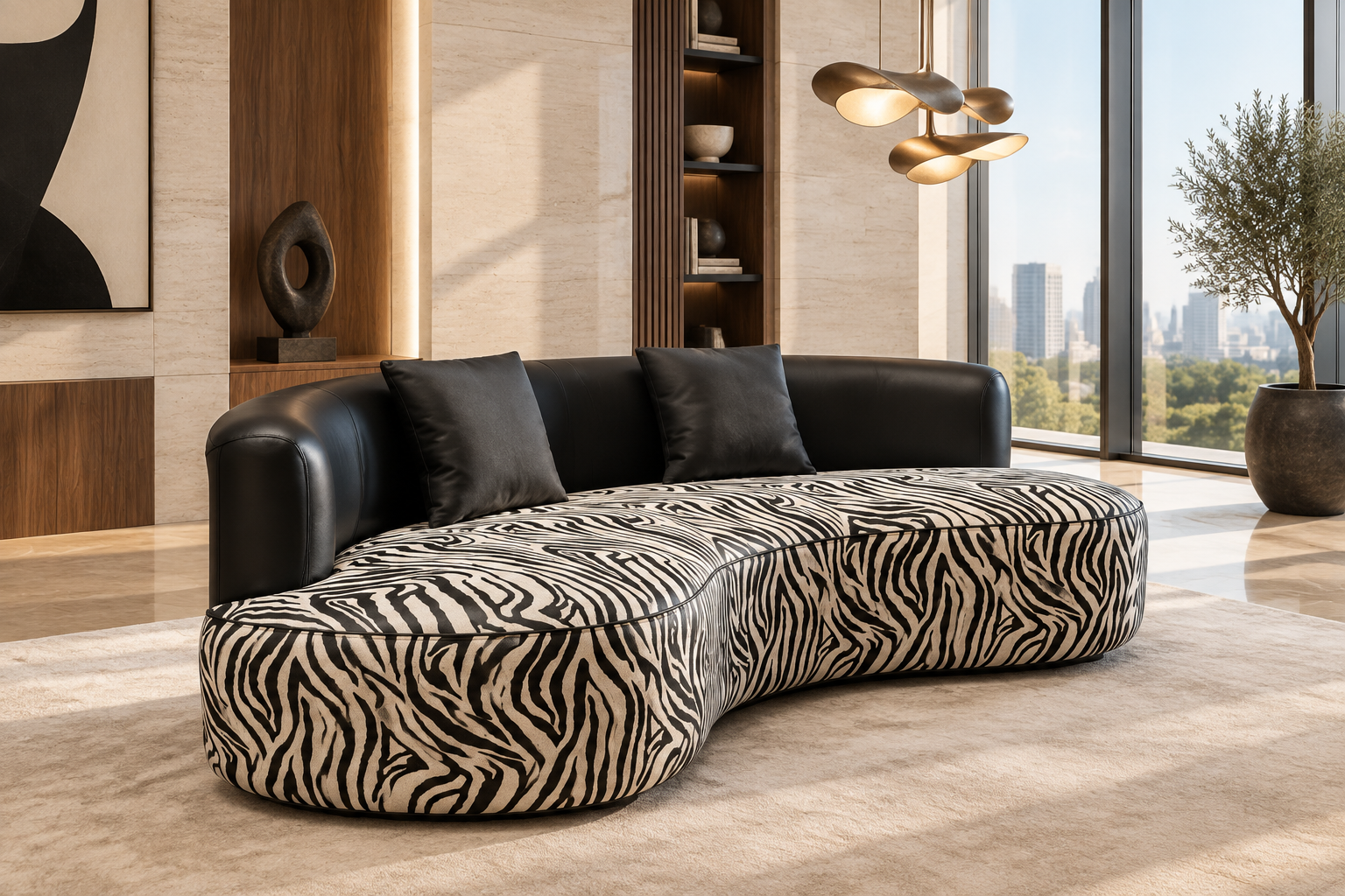 Zevan sofa in a luxury modern living room