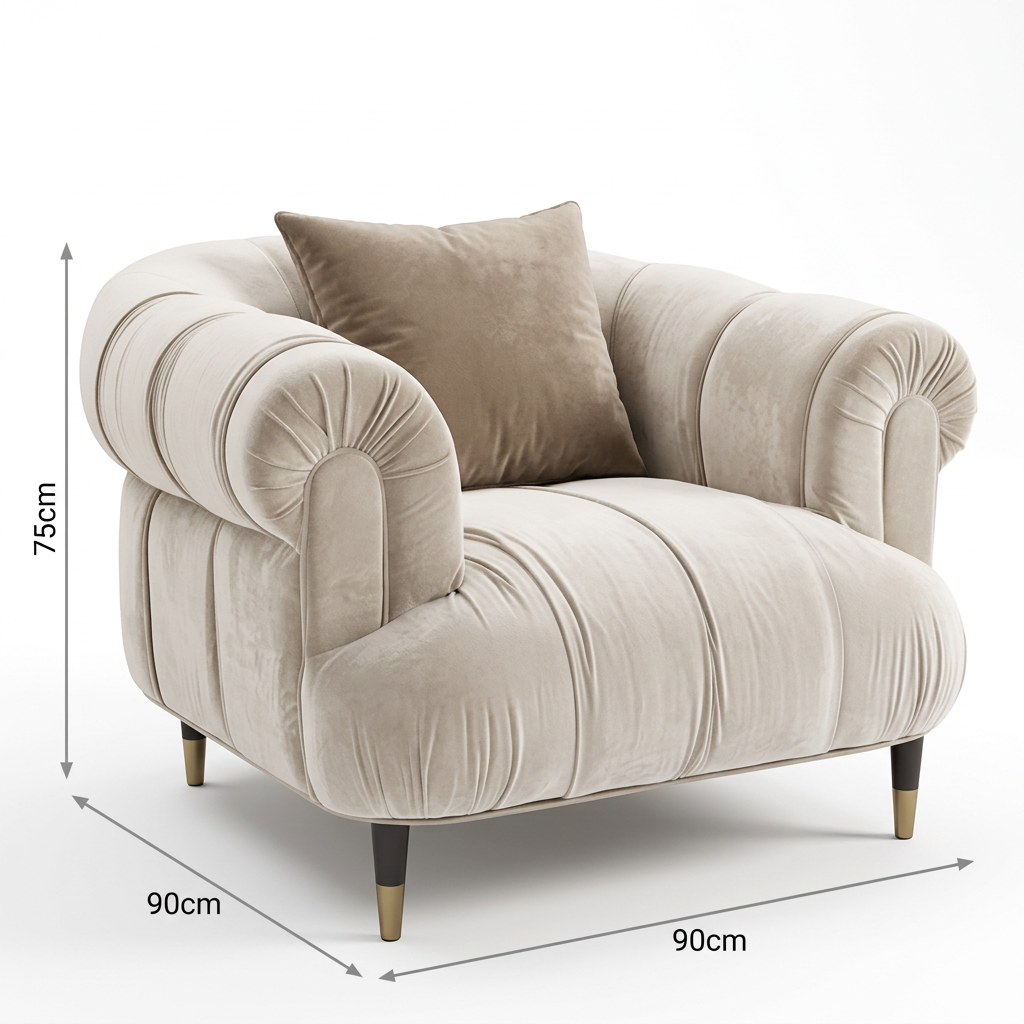 Roswick armchair dimensions 90 cm wide 90 cm deep 75 cm high