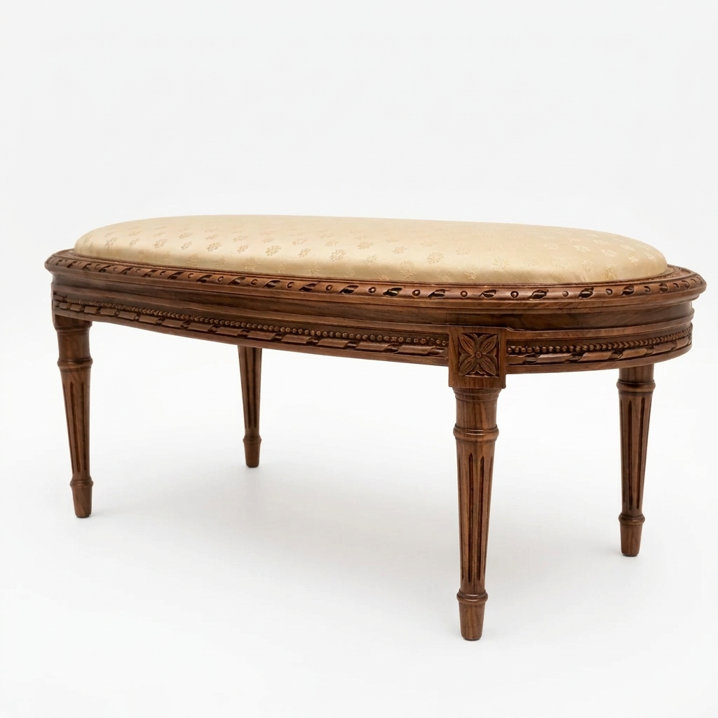 Avelcourt oval marble coffee table, low three-quarter view on white