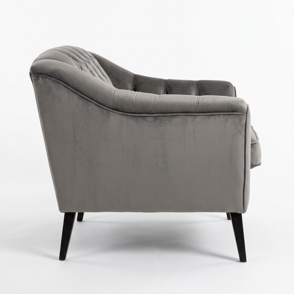Corvelle armchair, reconstructed left-side view on white