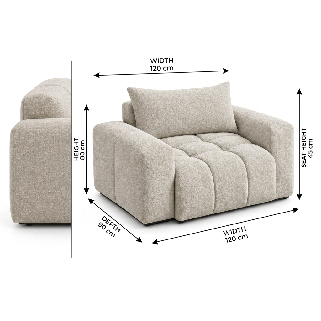 Calvero dimensions 120 cm W 90 cm D 80 cm H seat height 45 cm