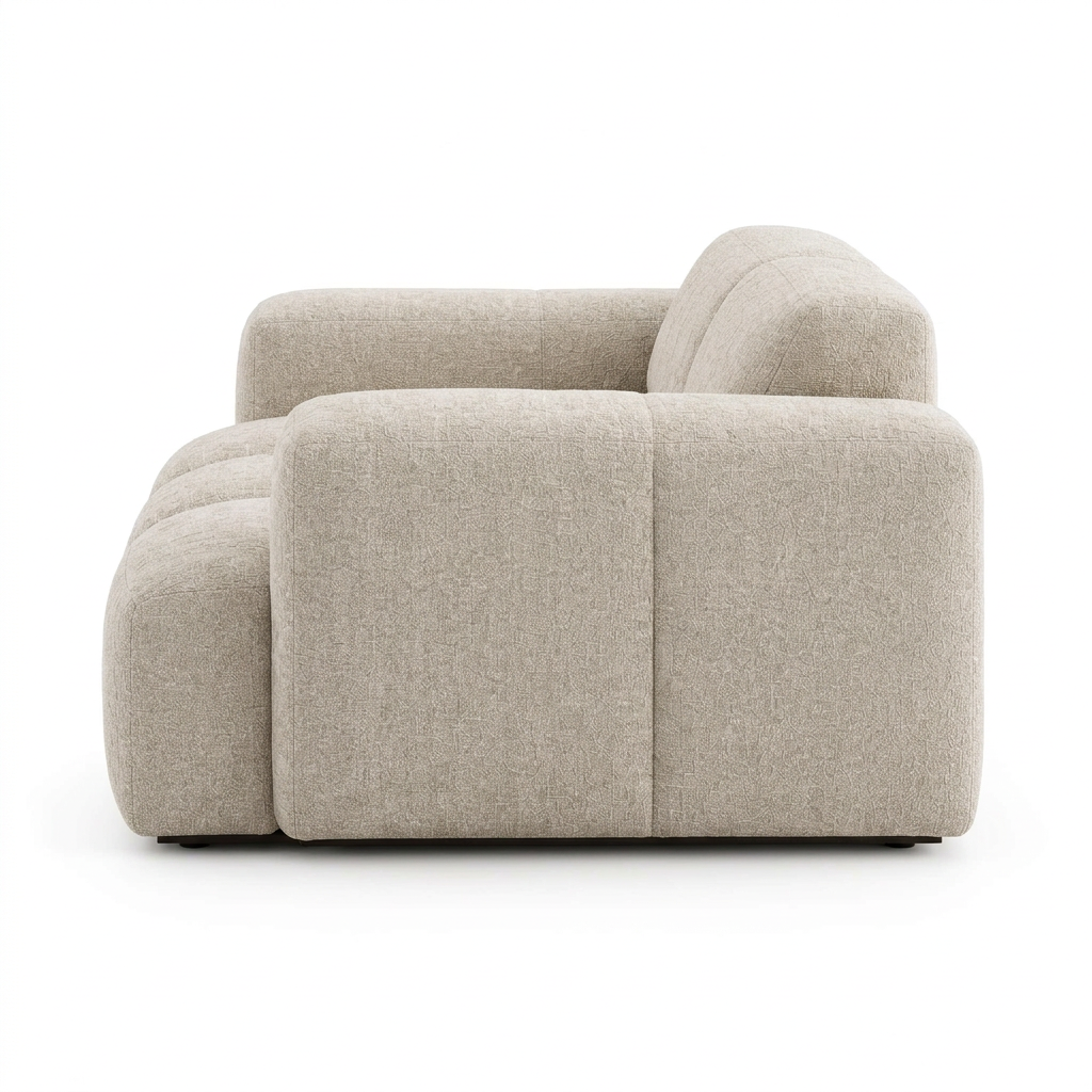 Calvero oat chenille armchair right side