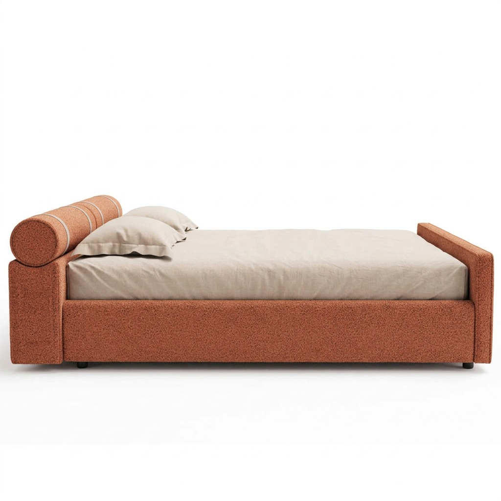 Aro orange bed side view on white background