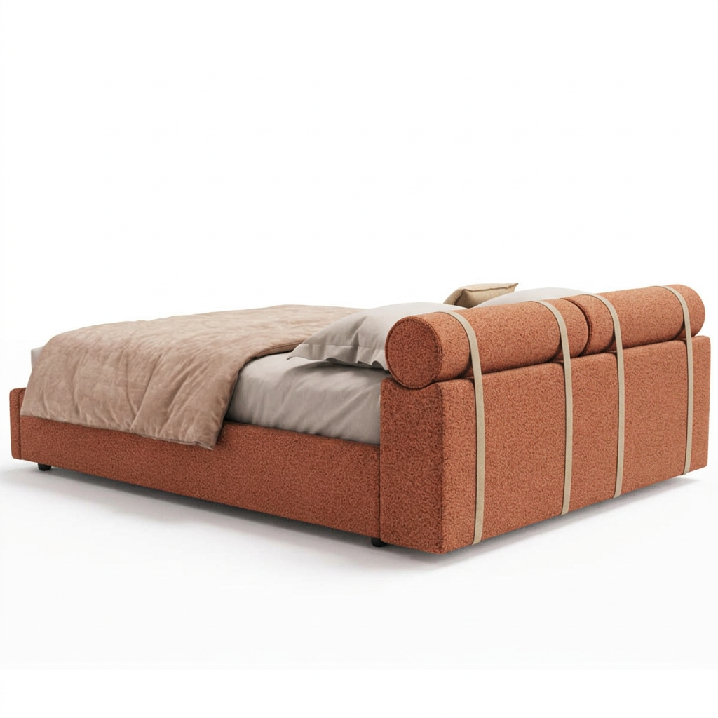 Aro orange bed right view on white background