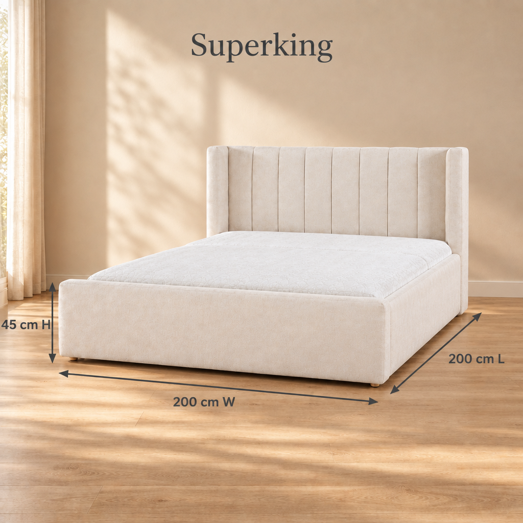 Linden Superking dimensions: 200 cm W x 200 cm L x 45 cm H