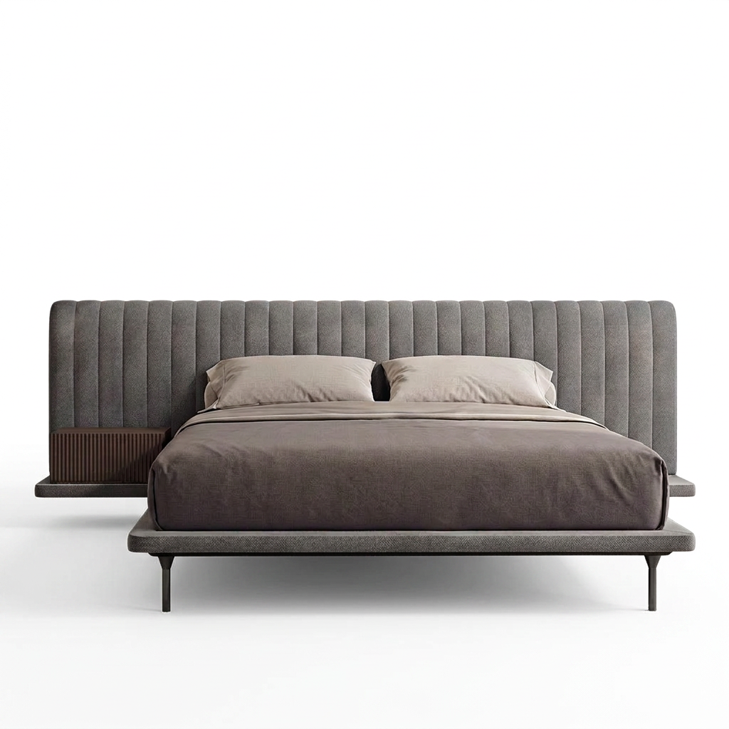 Avel bed front view on white background