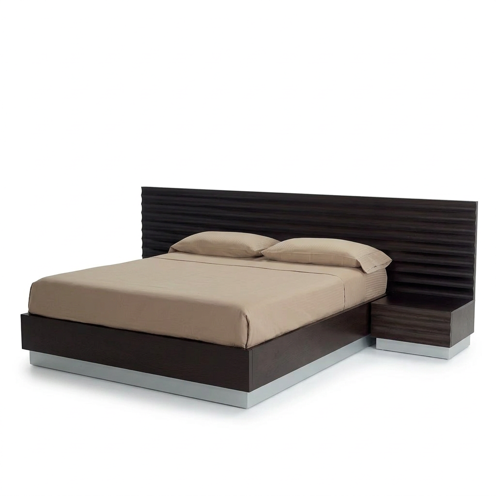 Riven bed right three-quarter view on white background
