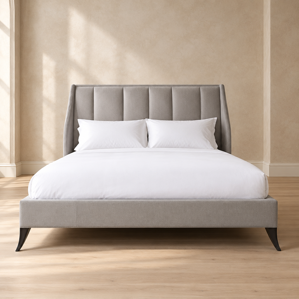 Orin grey upholstered bed