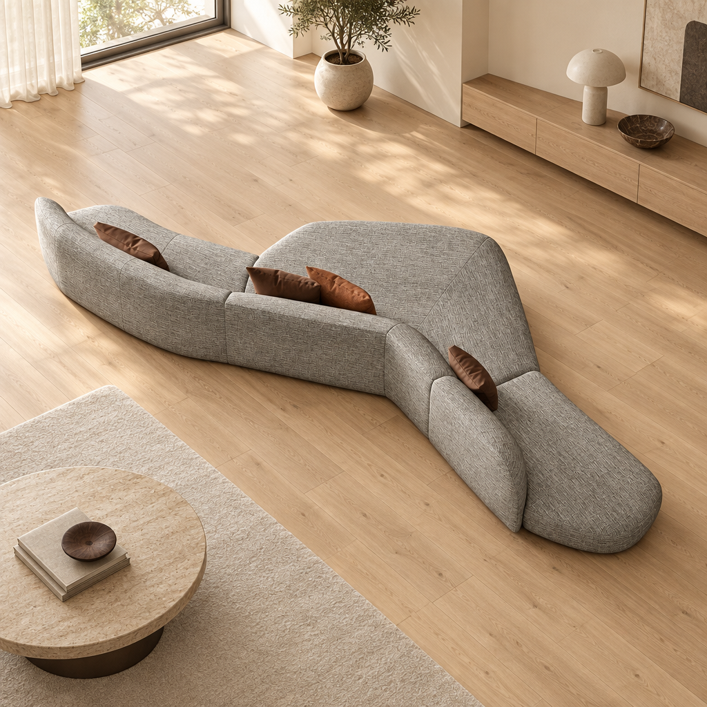 Savia gray extended modular sofa configuration
