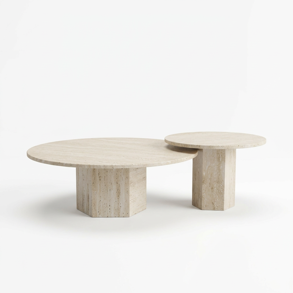 Orva coffee table set left studio view