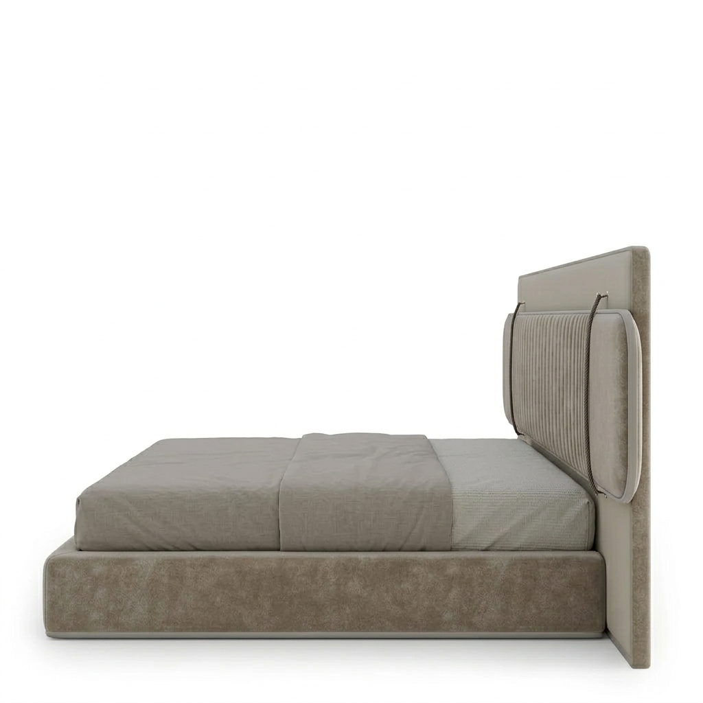 Tavia bed side view on white background