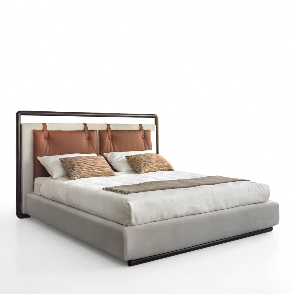 Corin bed left view on white background