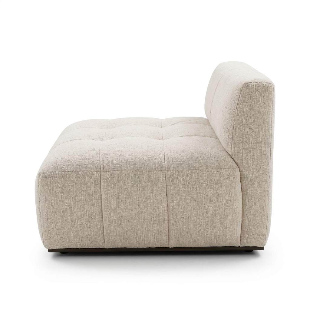 Avero ivory bouclé modular chair right side