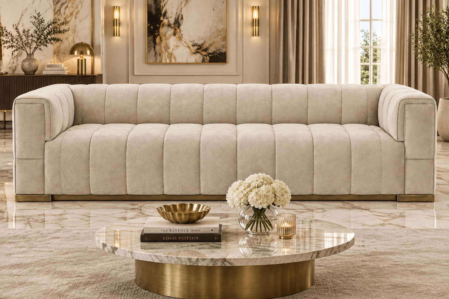 Elara Suede Sofa