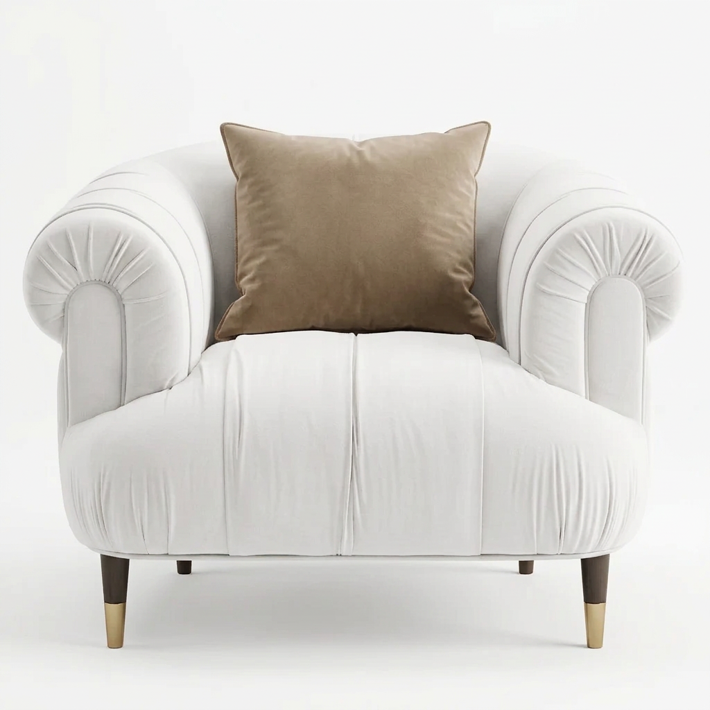 Roswick white armchair, AI colour visualisation