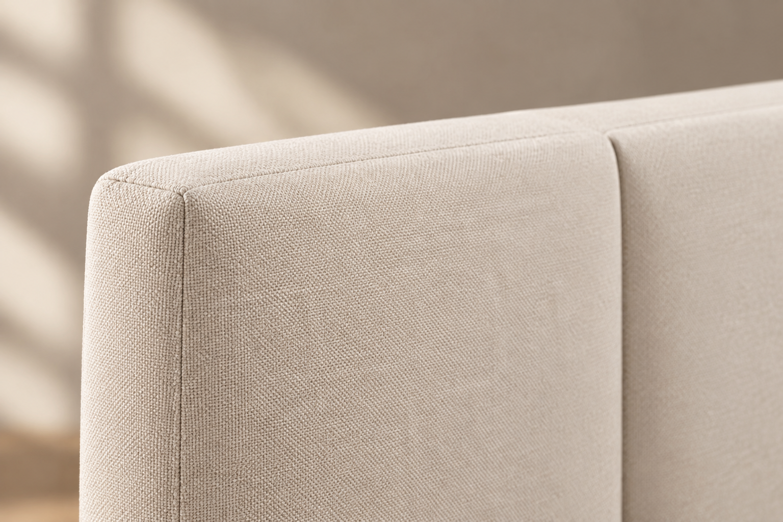 Sora bed cream upholstery fabric close-up
