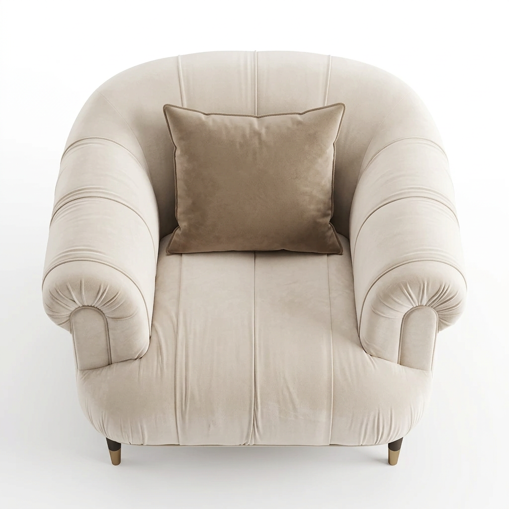 Roswick armchair reconstructed overhead view