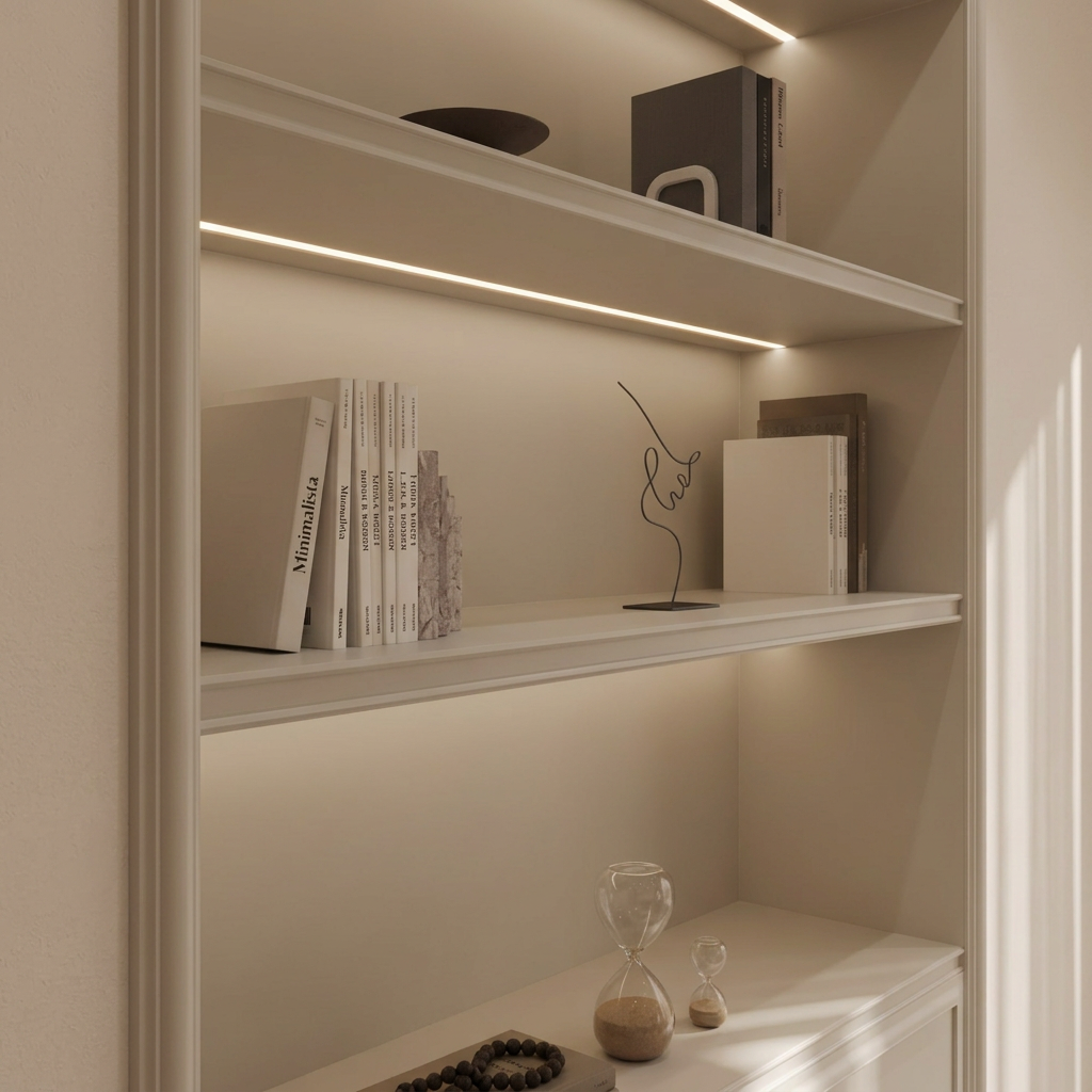 Camille shelving and lighting detail