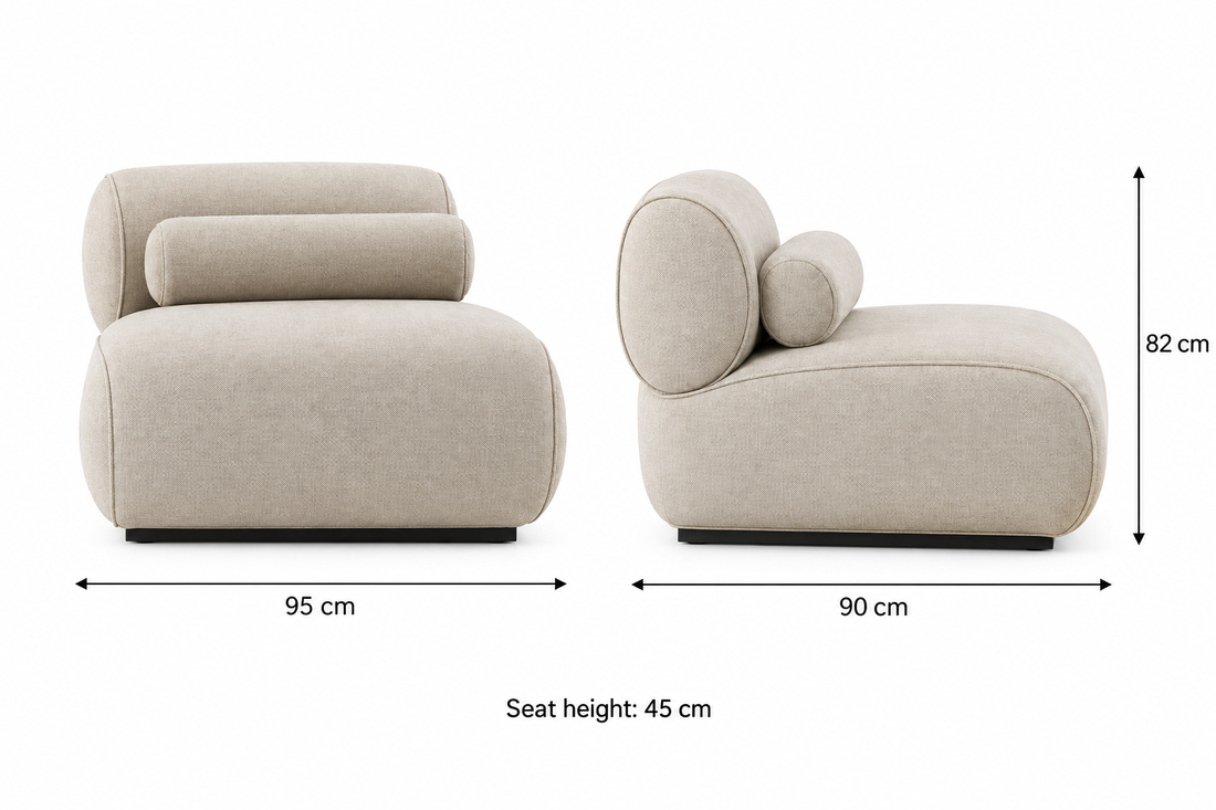 Arcadia Sculptural Lounge Chair 95 cm wide, 90 cm deep, 82 cm overall height, 45 cm seat height
