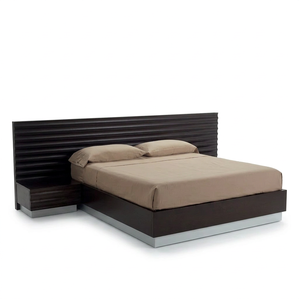Riven bed left three-quarter view on white background