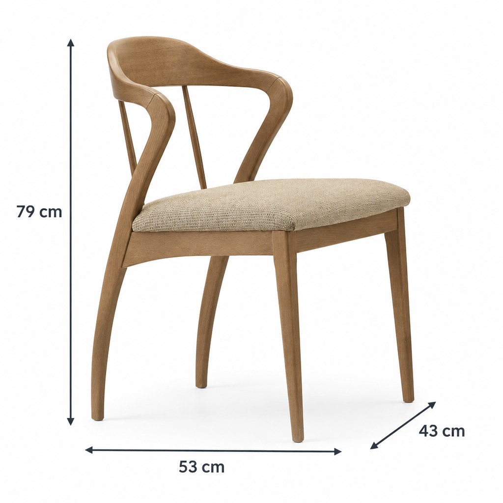 Aven chair dimensions: width 53 cm, depth 43 cm, height 79 cm
