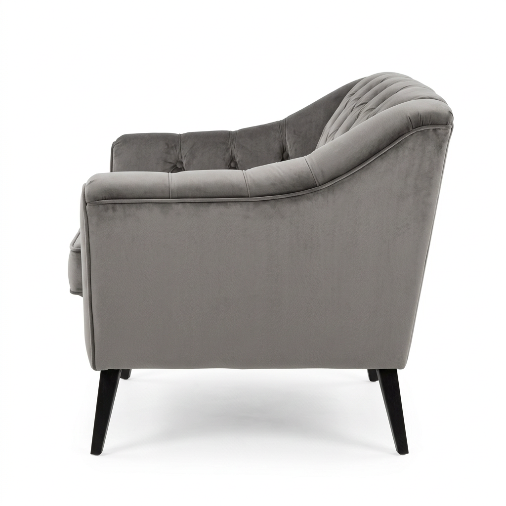 Corvelle armchair, reconstructed right-side view on white