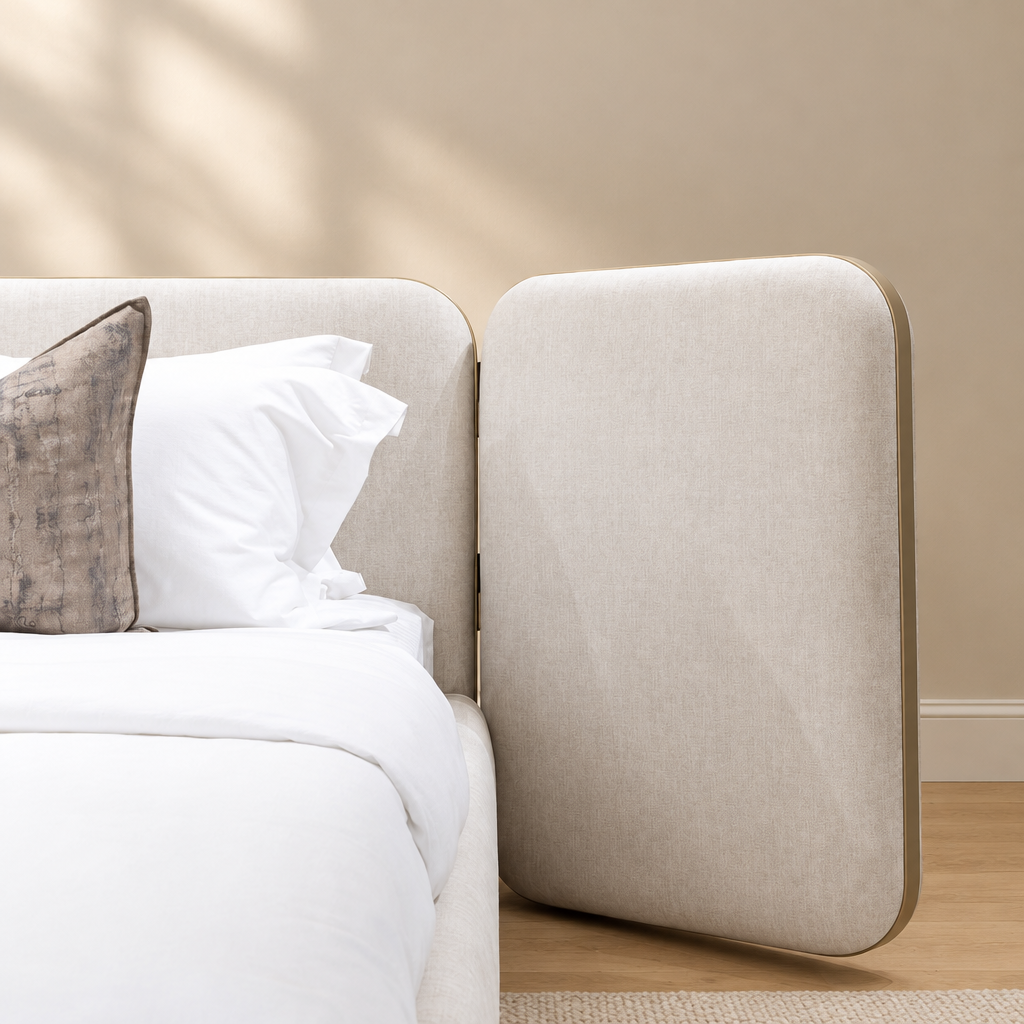 Marlow bed with a warm beige background