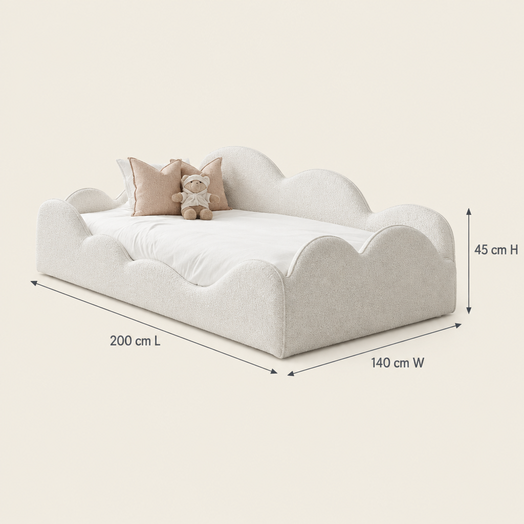 Marshmallow Kids' Bed dimensions: 200 cm long, 140 cm wide, 45 cm high