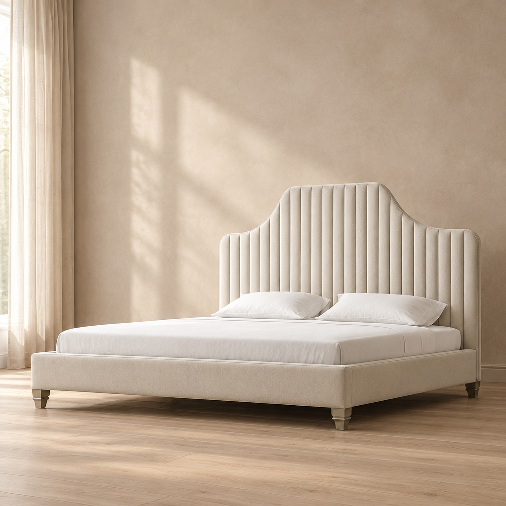 Seren cream upholstered bed