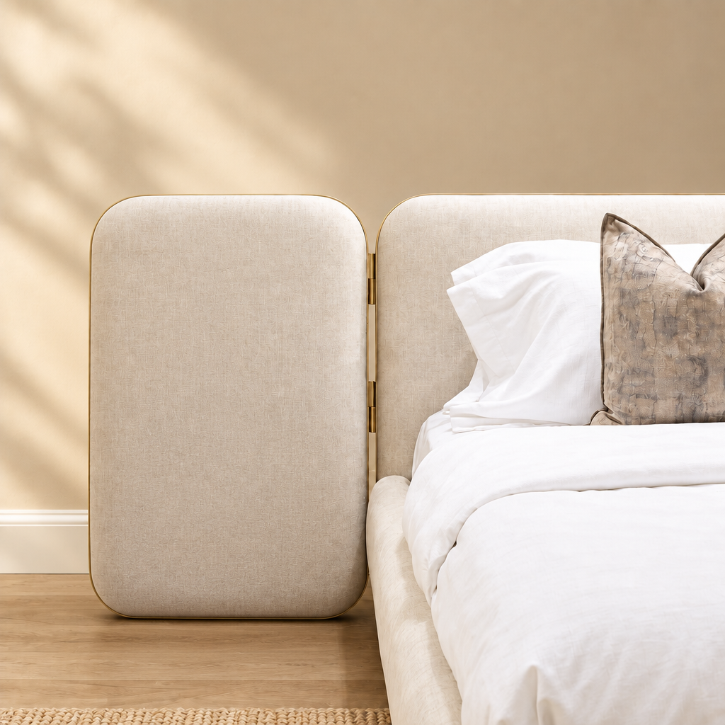 Marlow bed with a warm beige background