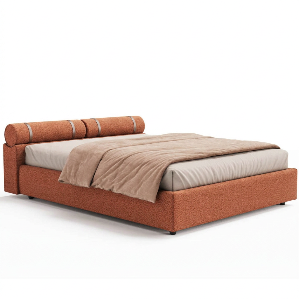 Aro orange bed left view on white background