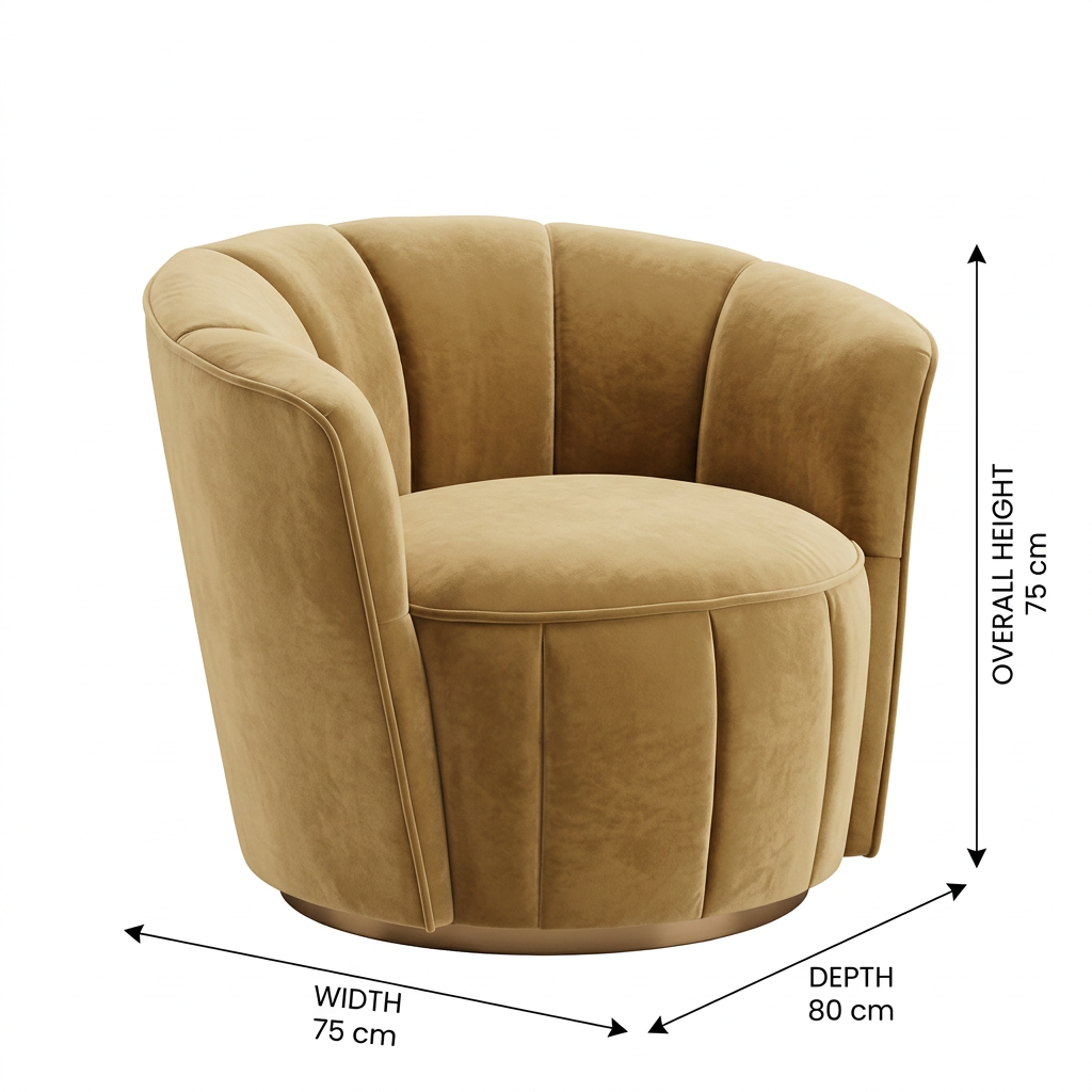 Tavelle armchair dimensions: width 75 cm, depth 80 cm, overall height 75 cm