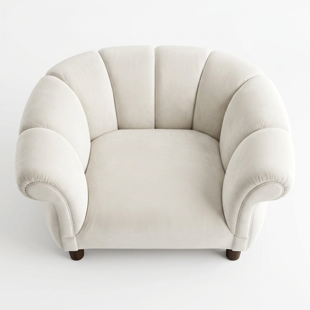 Cresswell armchair, reconstructed overhead view
