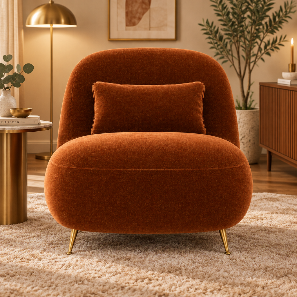 Aveline Velvet Slipper Chair