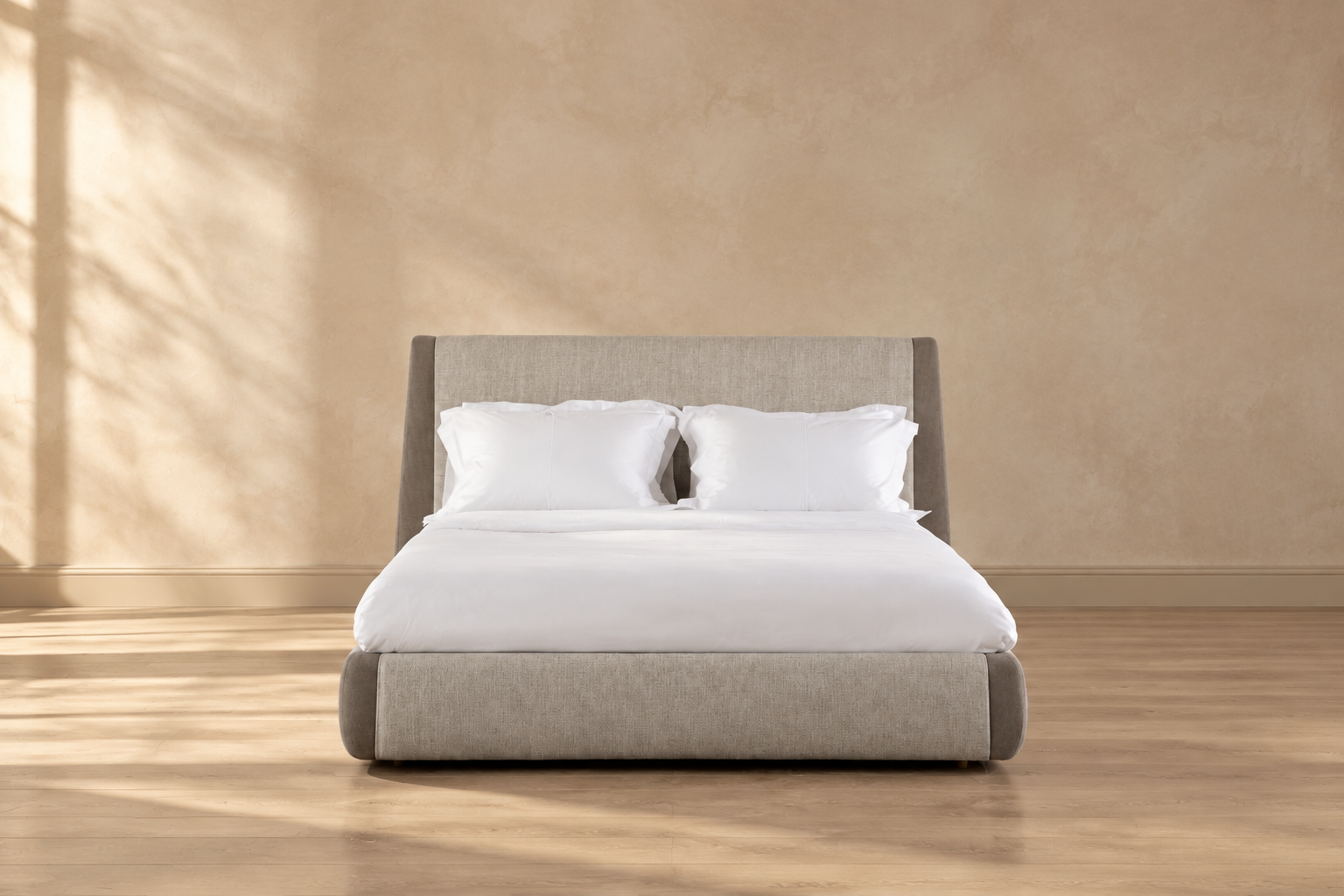 Aven bed in a luxury beige bedroom