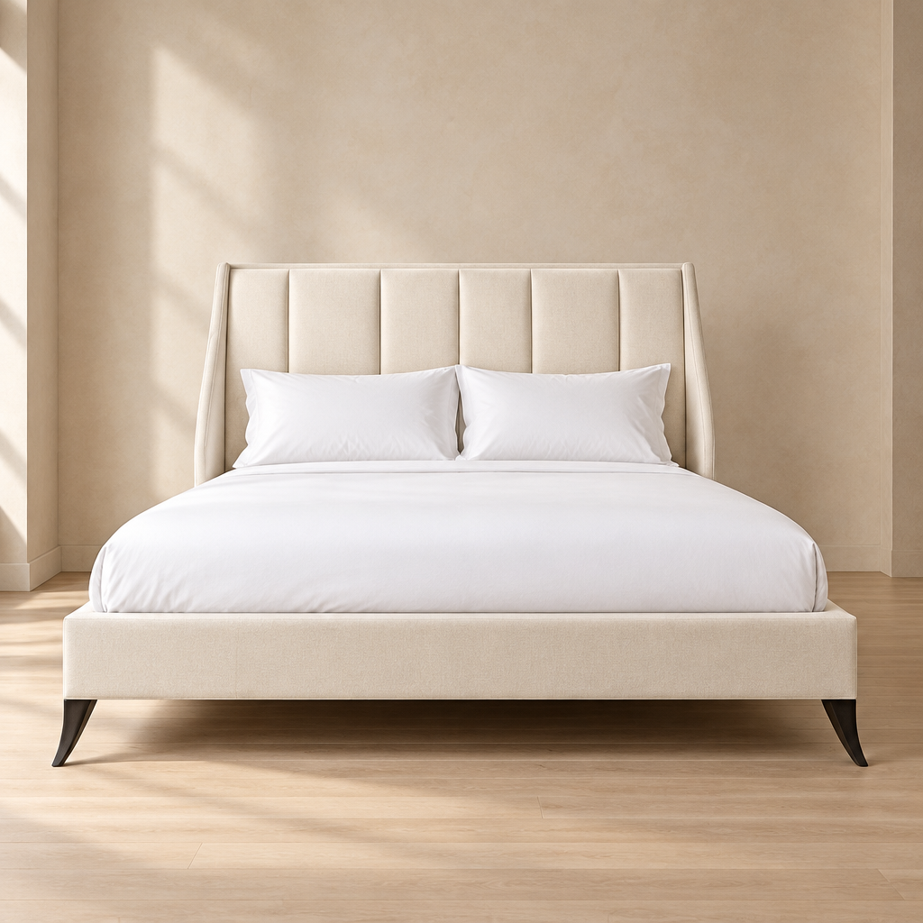 Orin beige upholstered bed