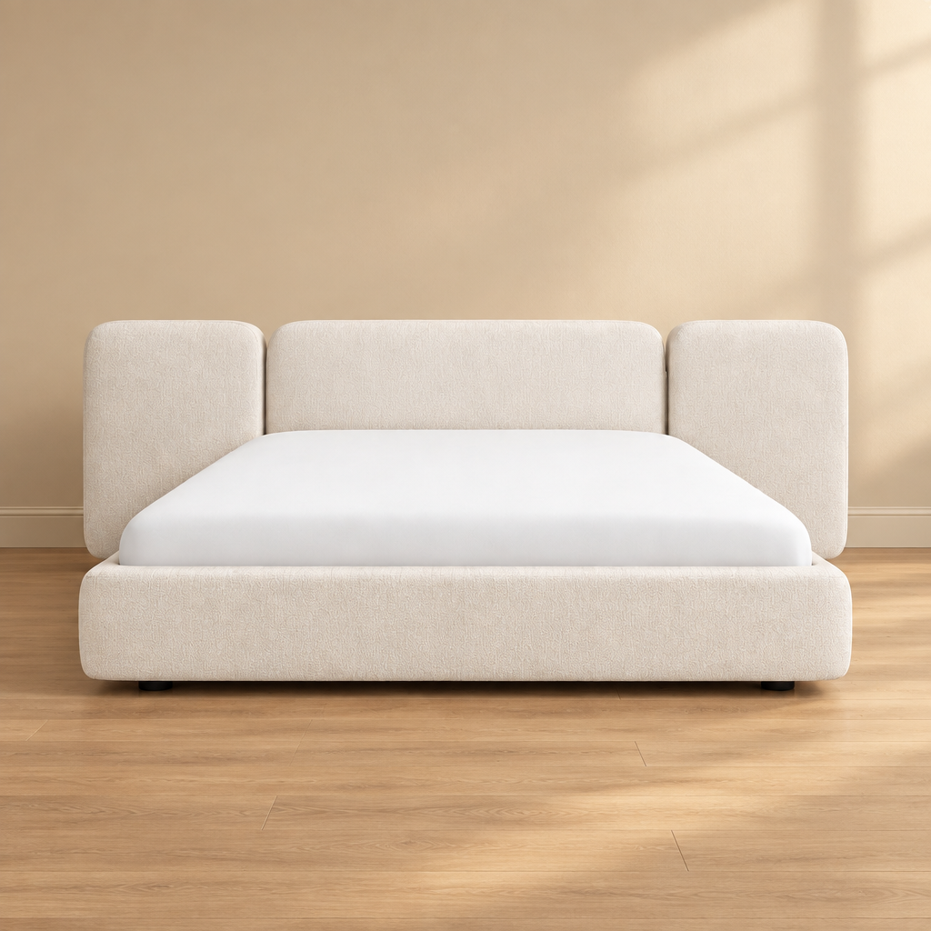 Marlow bed with a warm beige background