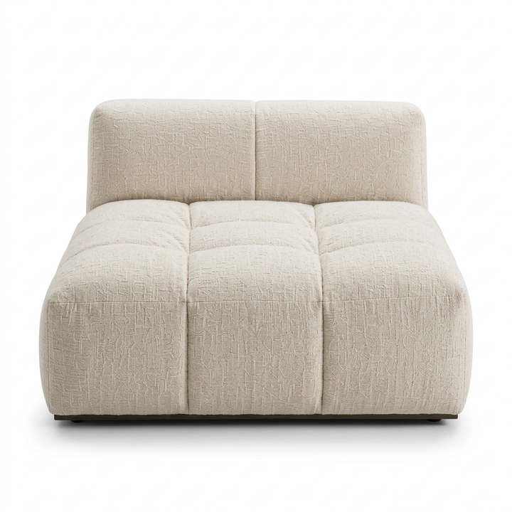 Avero ivory tufted bouclé armless modular chair front view