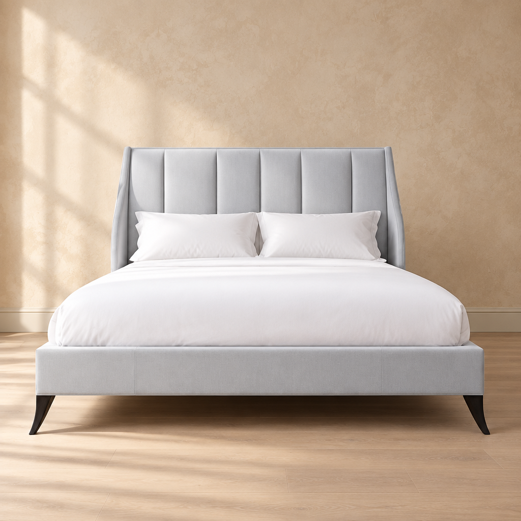 Orin white upholstered bed